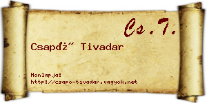 Csapó Tivadar névjegykártya